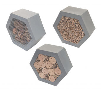 Set of 3 Rustic Honeycomb Hives